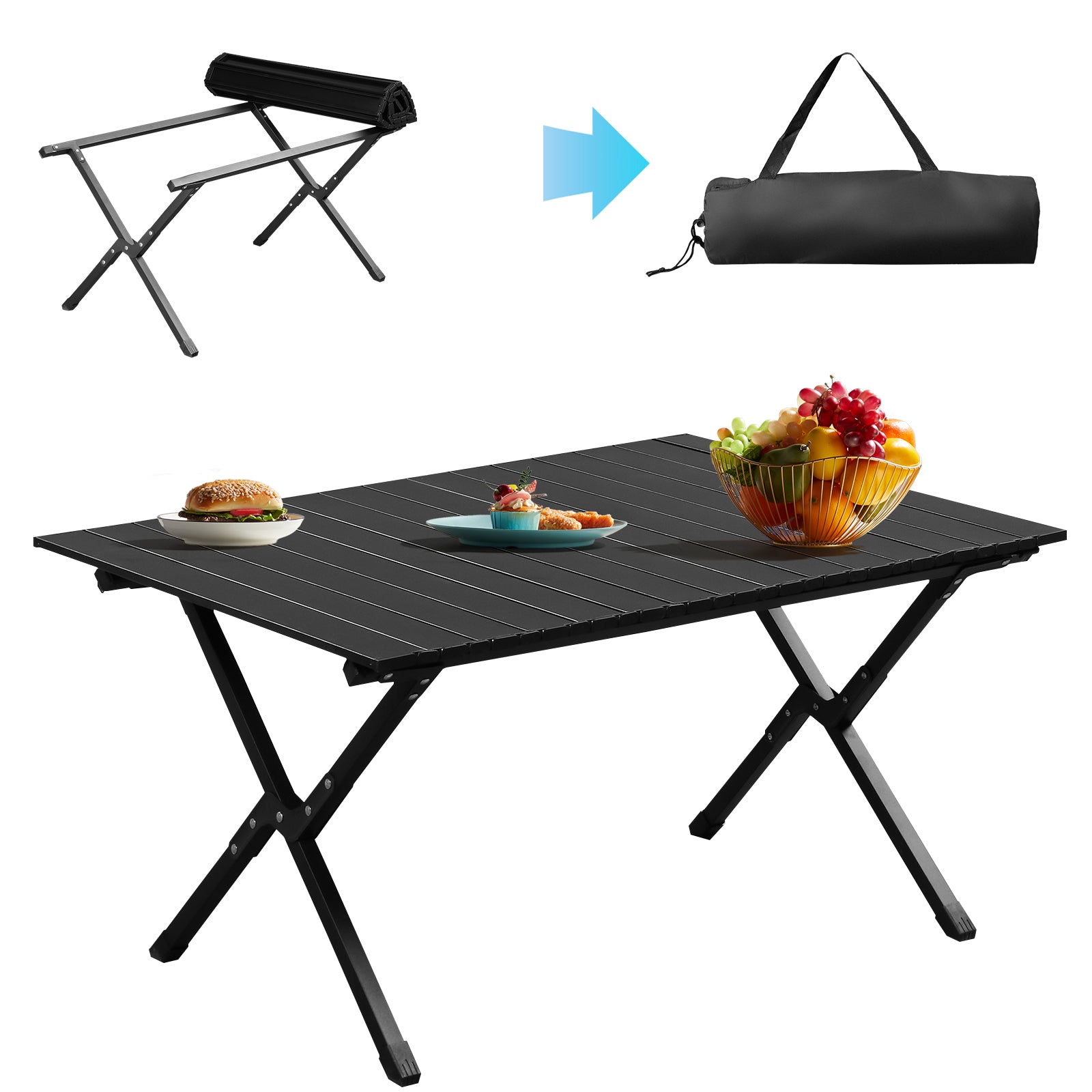 Rectangle Portable Carbon Steel Camping Table
