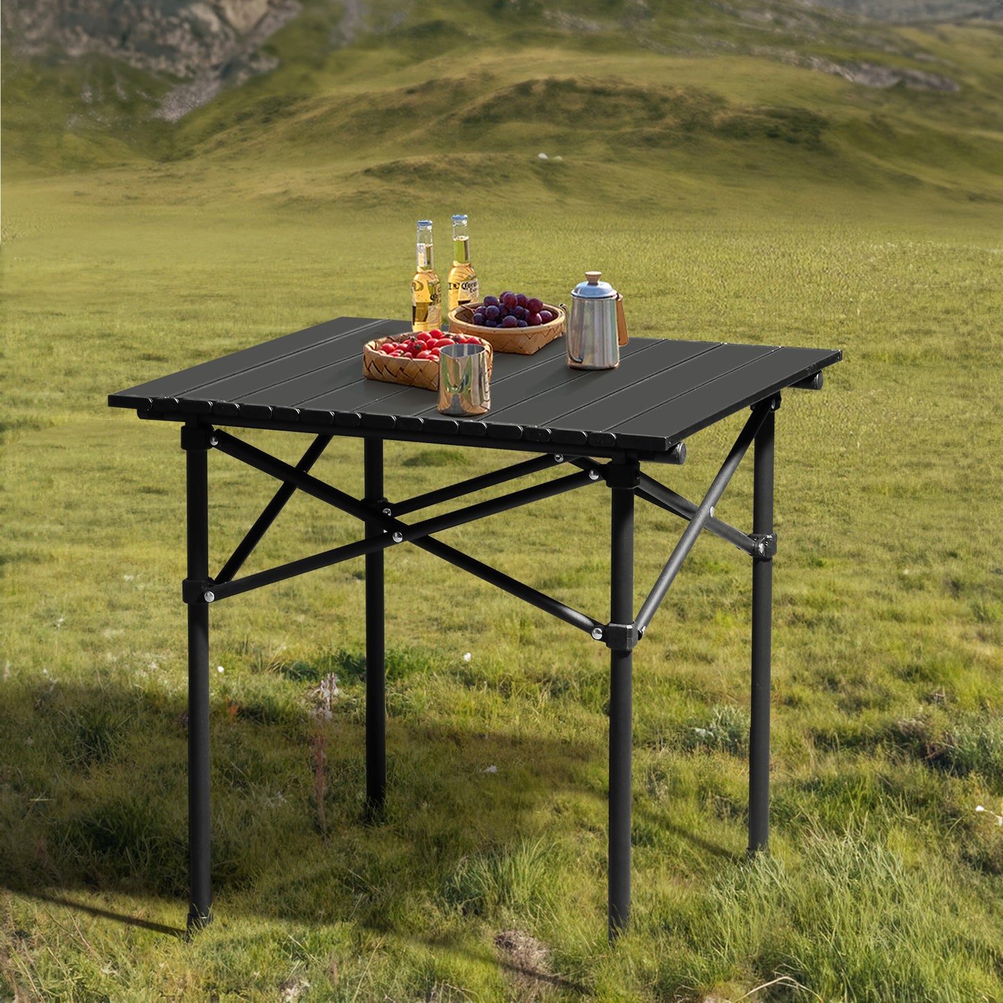 Square Portable Carbon Steel Camping Table