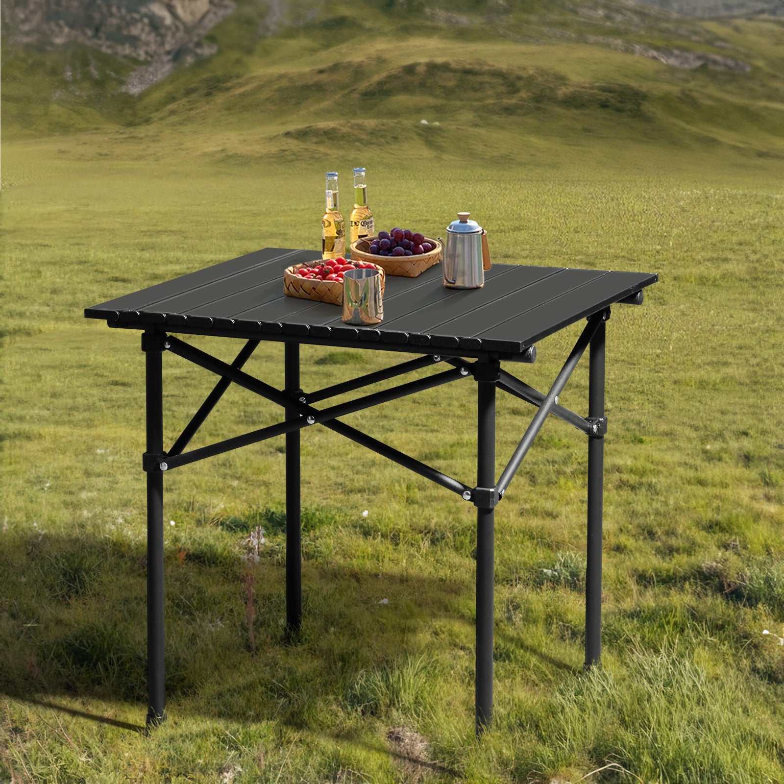 Square Portable Carbon Steel Camping Table