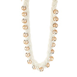 European and American retro exaggerated seed bead twisted braid with round bead necklace hand-woven clavicle chain