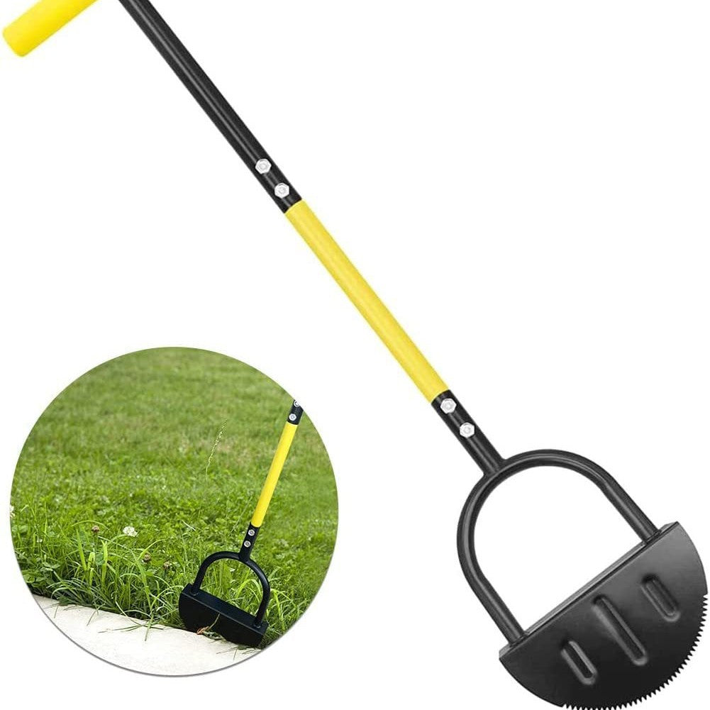 The new manual lawn trimmer/soil loosener can be disassembled into two sections.